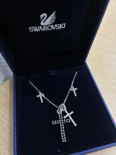 Swarovski ダブルクロスネックレス ピアス セット - メルカリ