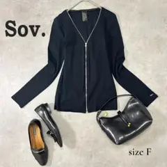 Sov. ダブルスタンダード ジップトップス 黒 S〜M相当 きれいめ 通勤