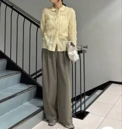 kbf シアーフリンジニットシャツ