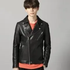 ハレ　ブラック ダブルライダースジャケット