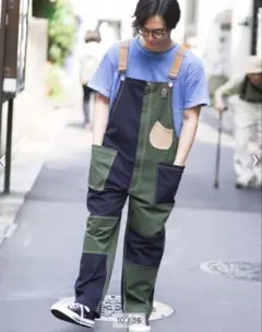 gym master ジムマスター ストレッチピケオーバーオール オリーブ S