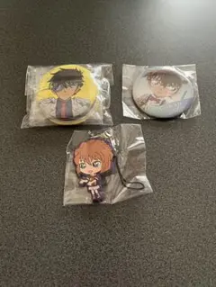 名探偵コナン　缶バッジ　怪盗キッド　江戸川コナン　ストラップ　灰原哀