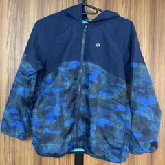 GapFit フード付きウインドブレーカー 130cm ネイビー 青カモフラ