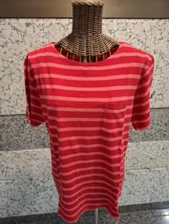 チャオパニックティピー！ ボーダー 半袖Tシャツ Lサイズ レッド