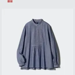 ダンガリーピンタックブラウス　ユニクロ　UNIQLO