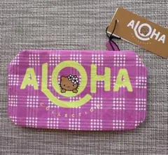 アロハコレクション ハローキティ ポーチ ハワイ チェック柄 ピンク