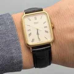 【電池＆バンド新品】ビンテージ 1982 セイコー シャリオ タンク ローマ数字