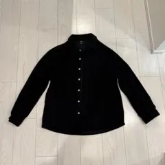SHEIN 黒 コーデュロイ 長袖シャツ S