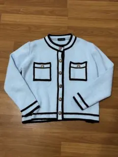 vintage 水色 ニットカーディガン