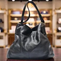 【美品】COACH レザー トートバッグ ブラック 大容量 通勤 肩掛け