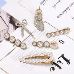 未使用　パールとゴールドのヘアアクセサリー　ヘアピン　かわいい