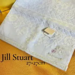 【新品タグ付】ジルスチュアート タオルハンカチ 香水瓶 刺繍 ラインストーン 青