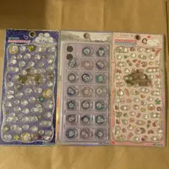 【正規品】シマエナガシリーズ ジュエルぷちドロップ おはじきシール 3点セット