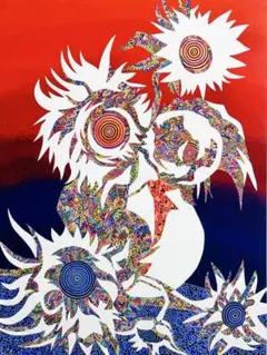 【原画　向日葵　静物画　絵画　アクリル画　現代アート　細密画　手描き　一点物】 原画 向日葵 静物画 絵画 アクリル画 現代アート 細密画 手描き 一点物