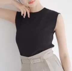 ミッシュマッシュ フレンチ ラメ リブ ニット ブラック