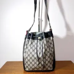 レ*ド様 GUCCI GG 巾着ショルダーバック ベージュ/ブラック グッチ 正