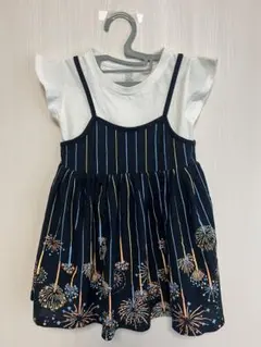 【専売】graniph 花火柄 半袖キャミソールワンピース