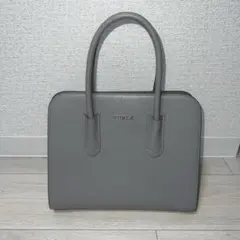 【FURLA 】グレー ハンドバッグ ショルダーストラップ付き