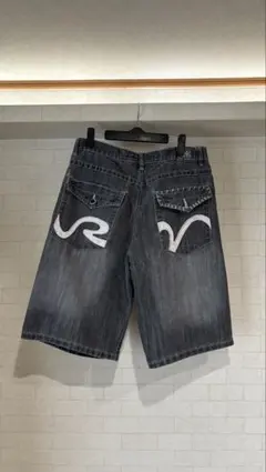 BEAT & RHYTHM デニム ハーフパンツ W36 Y2K B系 刺繍
