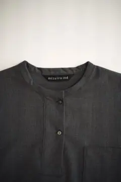 【mizuiro ind】スタンドカラー ロング ワンピース