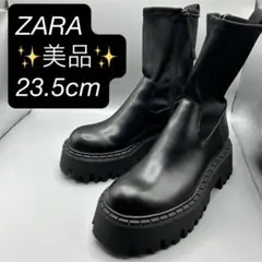 美品✨️ ZARA 厚底 ショート ソックス ブーツ サイドジップ トラックソール