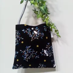 花と鳥柄　ミニトートバッグNo.2