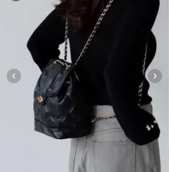 BLUEEAST リュック　キルティング　ブラック