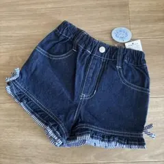 フリル付き　デニムハーフパンツ110センチ　新品　タグ付き