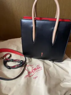 Christian Louboutin ハンドバッグ 黒/赤 レオパード パロマ - メルカリ