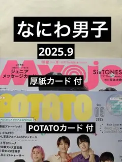 なにわ男子 切り抜き Myojo POTATO 2025.9 厚紙カード2種 付