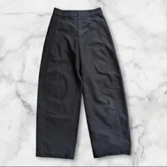 ジャージーバレルレッグパンツ 丈長め ネイビー M