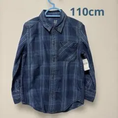 GAP チェック柄 デニムシャツ 長袖シャツ 110CM