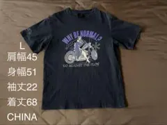キスマーク 半袖Tシャツ チャコール L バイカーガール プリント Y2K