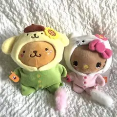 サンリオ ハローキティ　ポムポムプリン　日焼けギャルマスコットキーホルダー