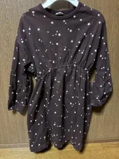ブリーズ　ワンピース チュニック 星柄　ブラウン 長袖　130