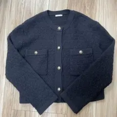 ノーカラーダークネイビージャケット