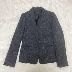 コムサイズム テーラードジャケット ツイード風 グレー サイズ9 レディース