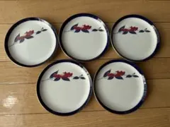 香蘭社 山茶花 さざんか 小皿5枚 花柄陶器皿 5枚セット