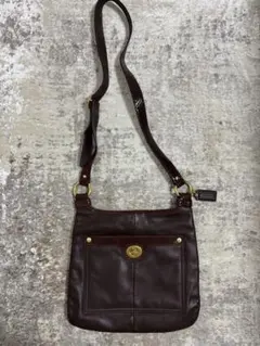 COACH ブラウン レザー ショルダーバッグ