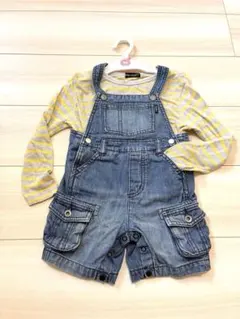 BeBe デニムサロペットロンパース セット90