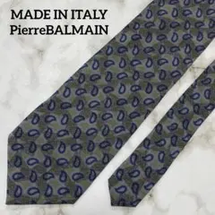 極美品 イタリア製 BALMAIN ピエールバルマン ネクタイ ペイズリー
