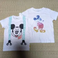 ミッキーマウス Tシャツ ホワイト 2枚セット ユニクロ