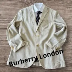 バーバリーロンドン Burberryシルク混 テーラードジャケットMアイボリー
