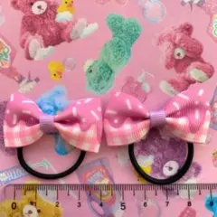 1 キッズリボン キッズヘアゴム ハンドメイド