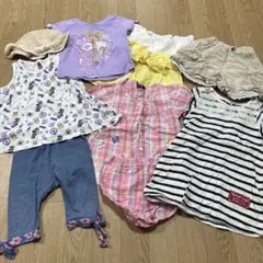 キッズ子ども女の子トップス半袖Tシャツボトムスまとめ売り９０センチ夏服