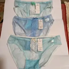 m*a様 水色のレースショーツ Mサイズ　3枚セット　新品未使用。