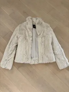 ホワイト ラビットファーコート サイズF