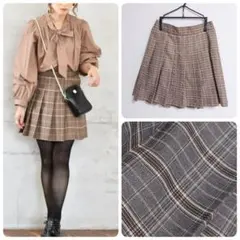 ems excite　チェック　プリーツ　ミニスカート　スカパン