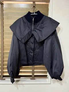 LADYMADE タックボリュームスリーブZIPブルゾン （ネイビー）