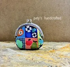 手のひらサイズ　レトロポップ❤︎がま口ポーチ